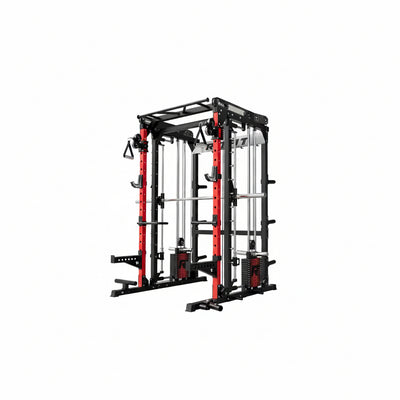 M2 3D Smith Machine with Steel Weight Stack, 60X60Mm Power Cage | All-In-One 286Lbs Weight Stack, Cable Crossover, 2000Lbs Capacity Power Cage