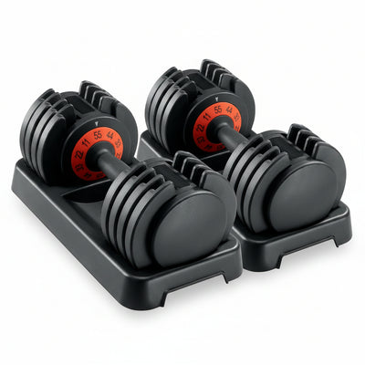 Adjustable Dumbbells Set,55Lb Dumbbell Pair,Fast Adjustment Weight Dumbbell by Turning Anti-Slip Handle,Strength Training Dumbbell with Tray Suitable for Men Women Full Body Exercise