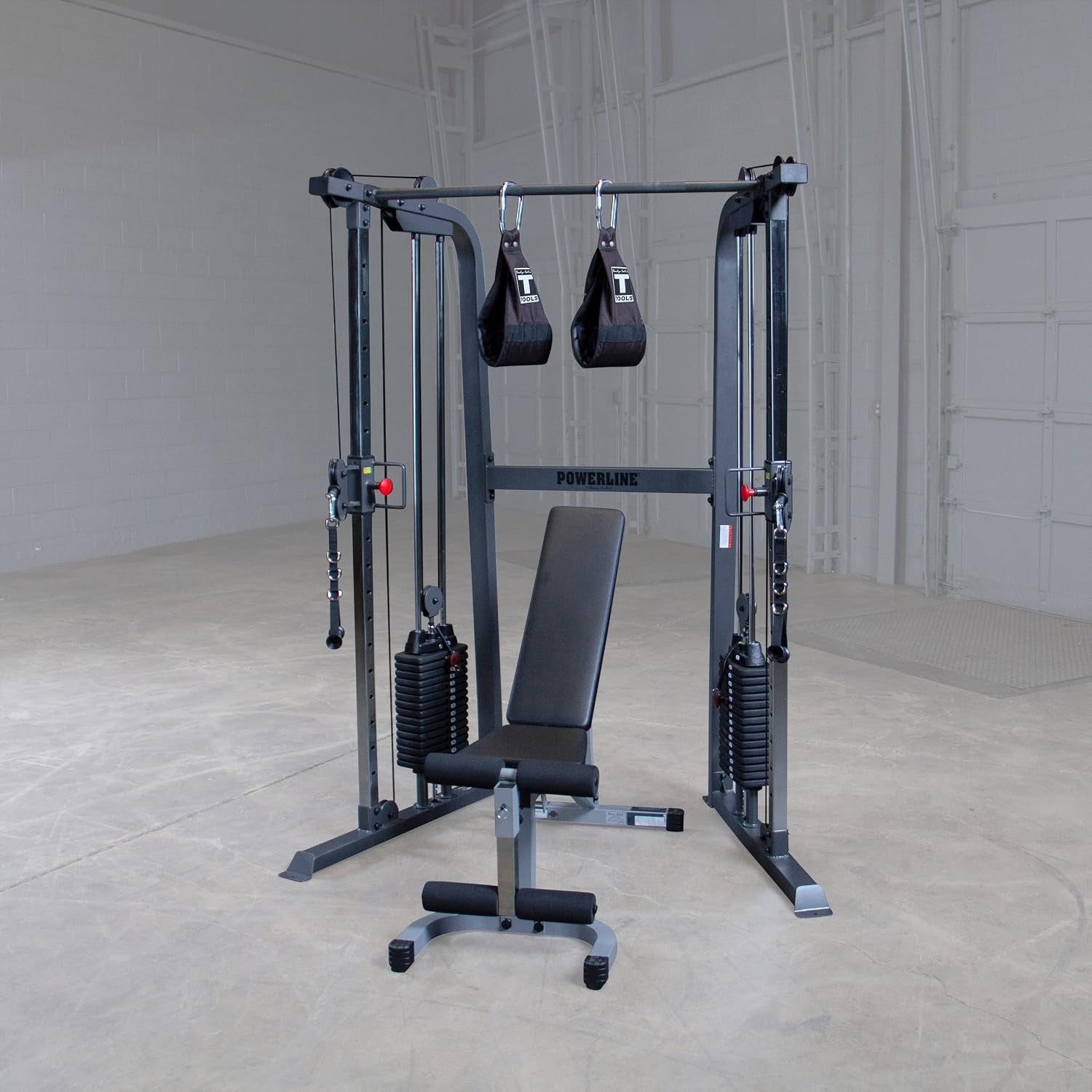 Powerline Cable Crossover Exercise Machine for Home & Commercial Gym, Functional Training Center with Dual Weights Stack for Cable Workout