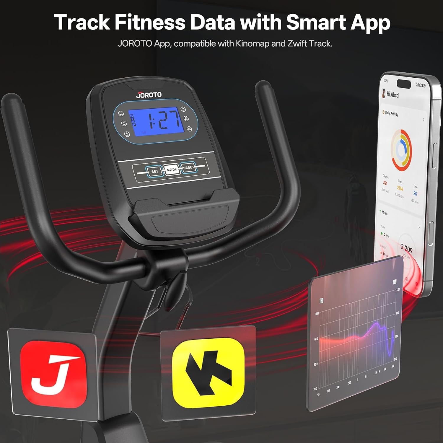 Recumbent Exercise Bike for Seniors Adults with 400LBS, Smart App | Low-Impact Exercise Bike 16 Magnetic Resistance, Wide Cushioned Seat, Back Support and Backlit LCD, Heart Rate Monitoring