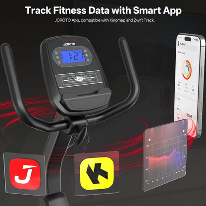 Recumbent Exercise Bike for Seniors Adults with 400LBS, Smart App | Low-Impact Exercise Bike 16 Magnetic Resistance, Wide Cushioned Seat, Back Support and Backlit LCD, Heart Rate Monitoring