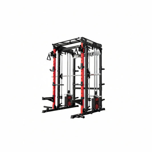 M2 3D Smith Machine with Steel Weight Stack, 60X60Mm Power Cage | All-In-One 286Lbs Weight Stack, Cable Crossover, 2000Lbs Capacity Power Cage