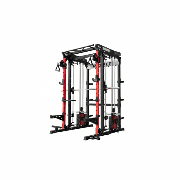 M2 3D Smith Machine with Steel Weight Stack, 60X60Mm Power Cage | All-In-One 286Lbs Weight Stack, Cable Crossover, 2000Lbs Capacity Power Cage