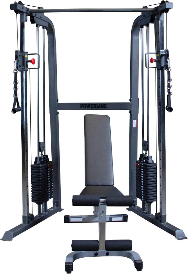 Powerline Cable Crossover Exercise Machine for Home & Commercial Gym, Functional Training Center with Dual Weights Stack for Cable Workout