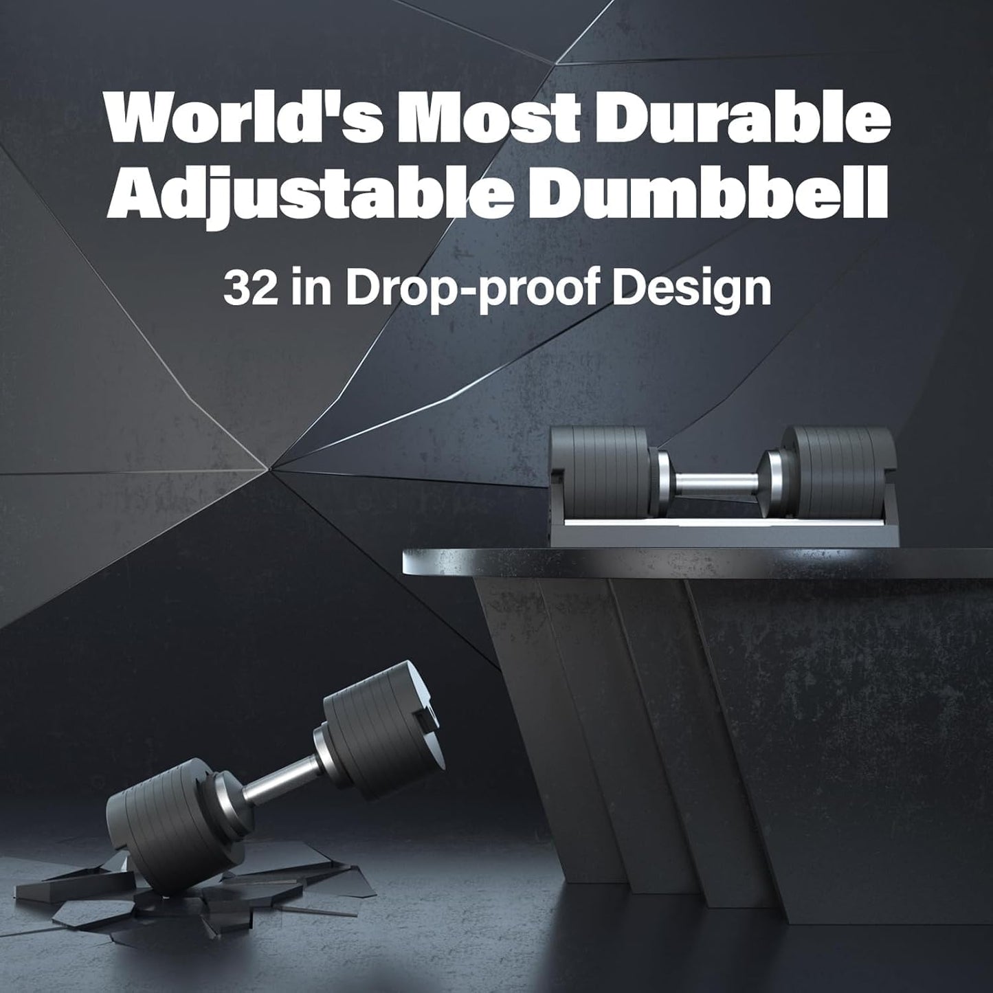 AD80 Drop-Proof Cast Iron Adjustable Dumbbells 80Lbs | Knurled Chrome Handle,Fast Adjust,Compact Design,Durable Cast Iron Plates and Cradle,Heavy Weights Dumbbells Set for Home Gym