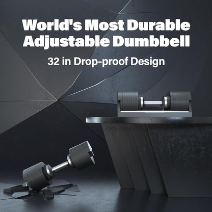AD80 Drop-Proof Cast Iron Adjustable Dumbbells 80Lbs | Knurled Chrome Handle,Fast Adjust,Compact Design,Durable Cast Iron Plates and Cradle,Heavy Weights Dumbbells Set for Home Gym