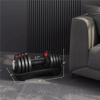 12-In-1 Quick Adjust Dumbbell Set for Home Gym, Set of 2, Black/Red