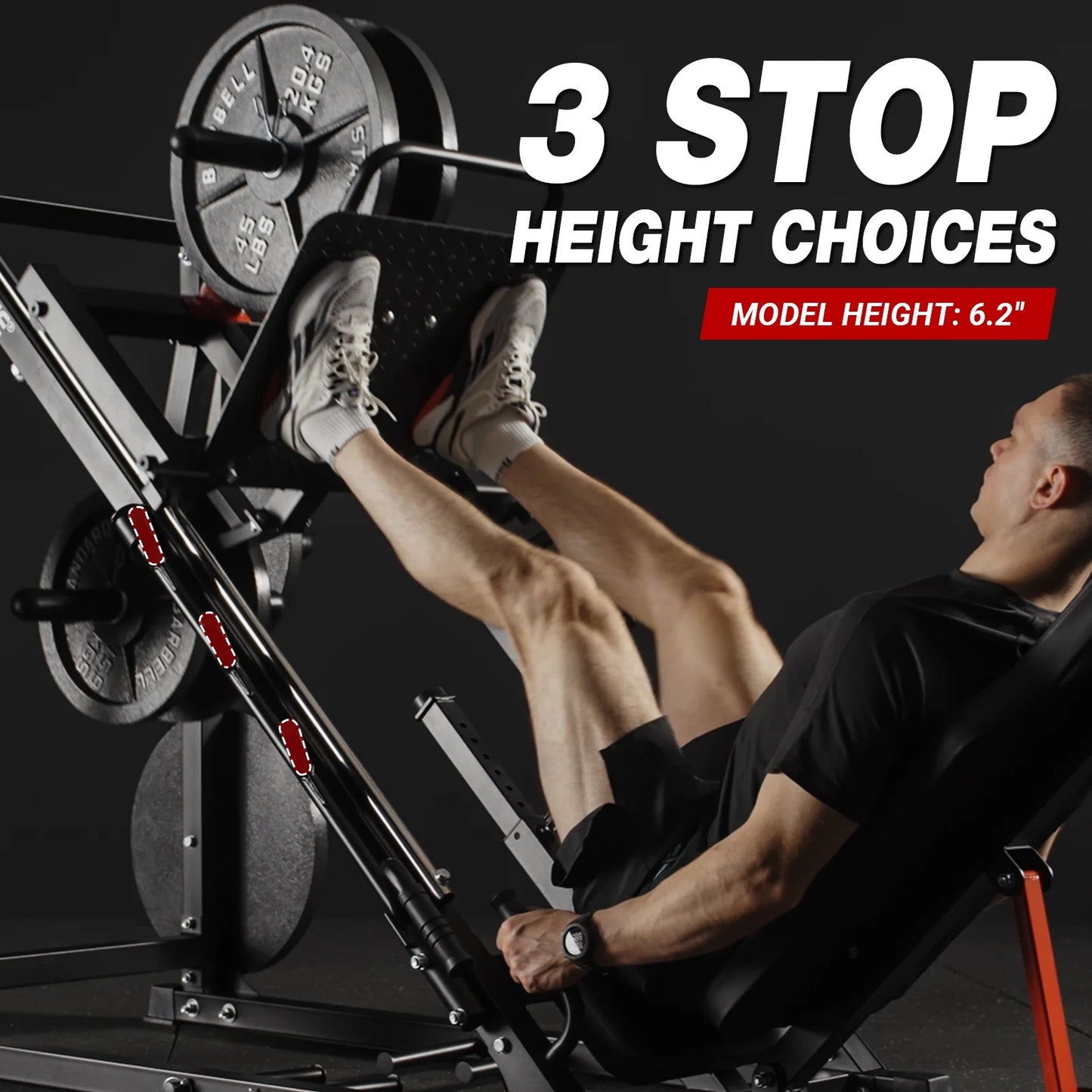 Leg Press Machine, 1500LBS Weight Capacity Adjustable Leg Machine with Resistance Band Pegs and Plate Storages, Workout Equipment for Strength Training