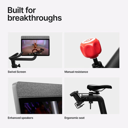 Peloton Exercise Bikes, Indoor Stationery Cross Training Bikes for Home Highlights: HD Swivel Screen, Space-Friendly Exercise Equipment for Home Workouts, Cardio Fitness, Yoga & Strength Routines