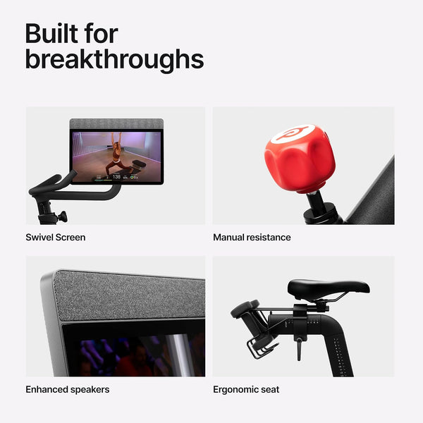 Peloton Exercise Bikes, Indoor Stationery Cross Training Bikes for Home Highlights: HD Swivel Screen, Space-Friendly Exercise Equipment for Home Workouts, Cardio Fitness, Yoga & Strength Routines