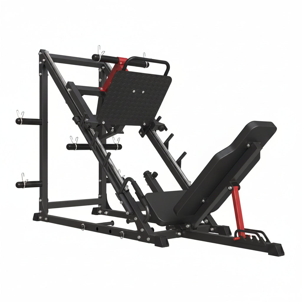 Leg Press Machine, 1500LBS Weight Capacity Adjustable Leg Machine with Resistance Band Pegs and Plate Storages, Workout Equipment for Strength Training