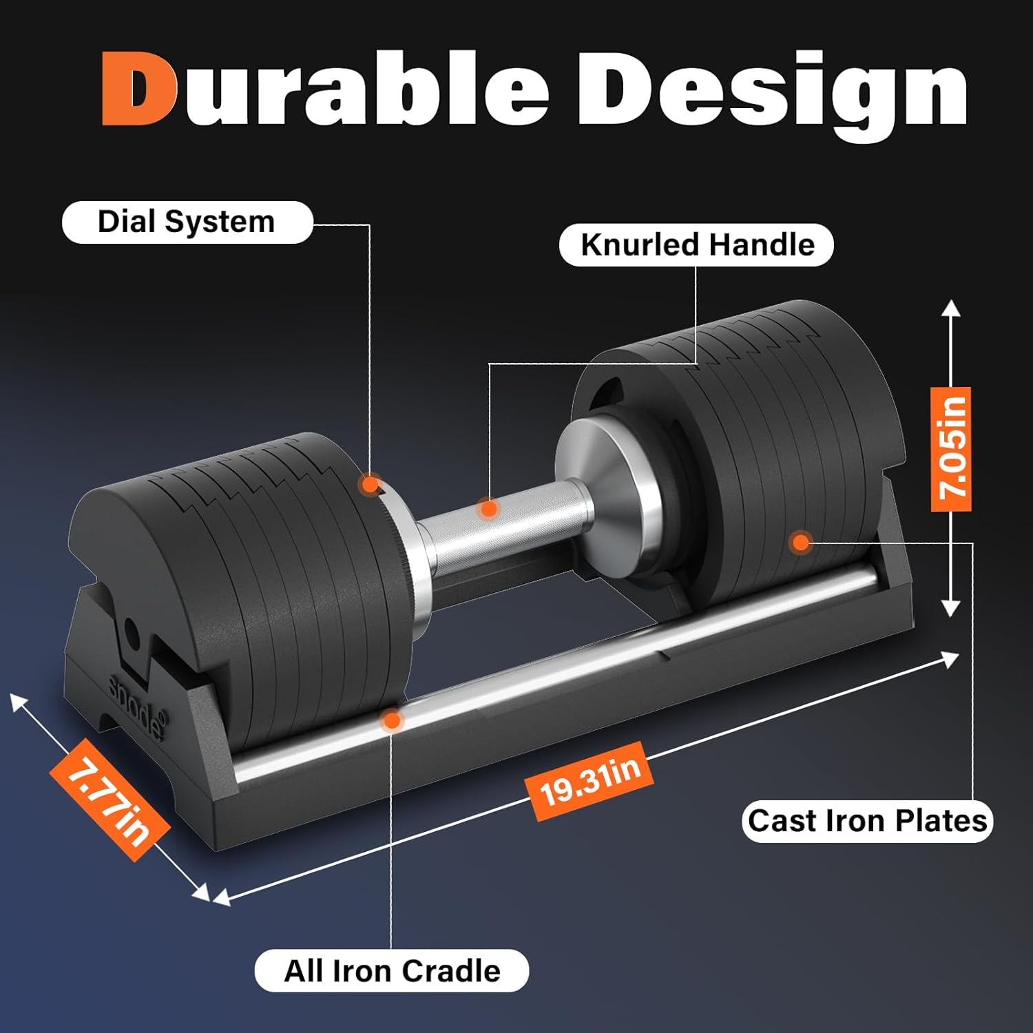 AD80 Drop-Proof Cast Iron Adjustable Dumbbells 80Lbs | Knurled Chrome Handle,Fast Adjust,Compact Design,Durable Cast Iron Plates and Cradle,Heavy Weights Dumbbells Set for Home Gym