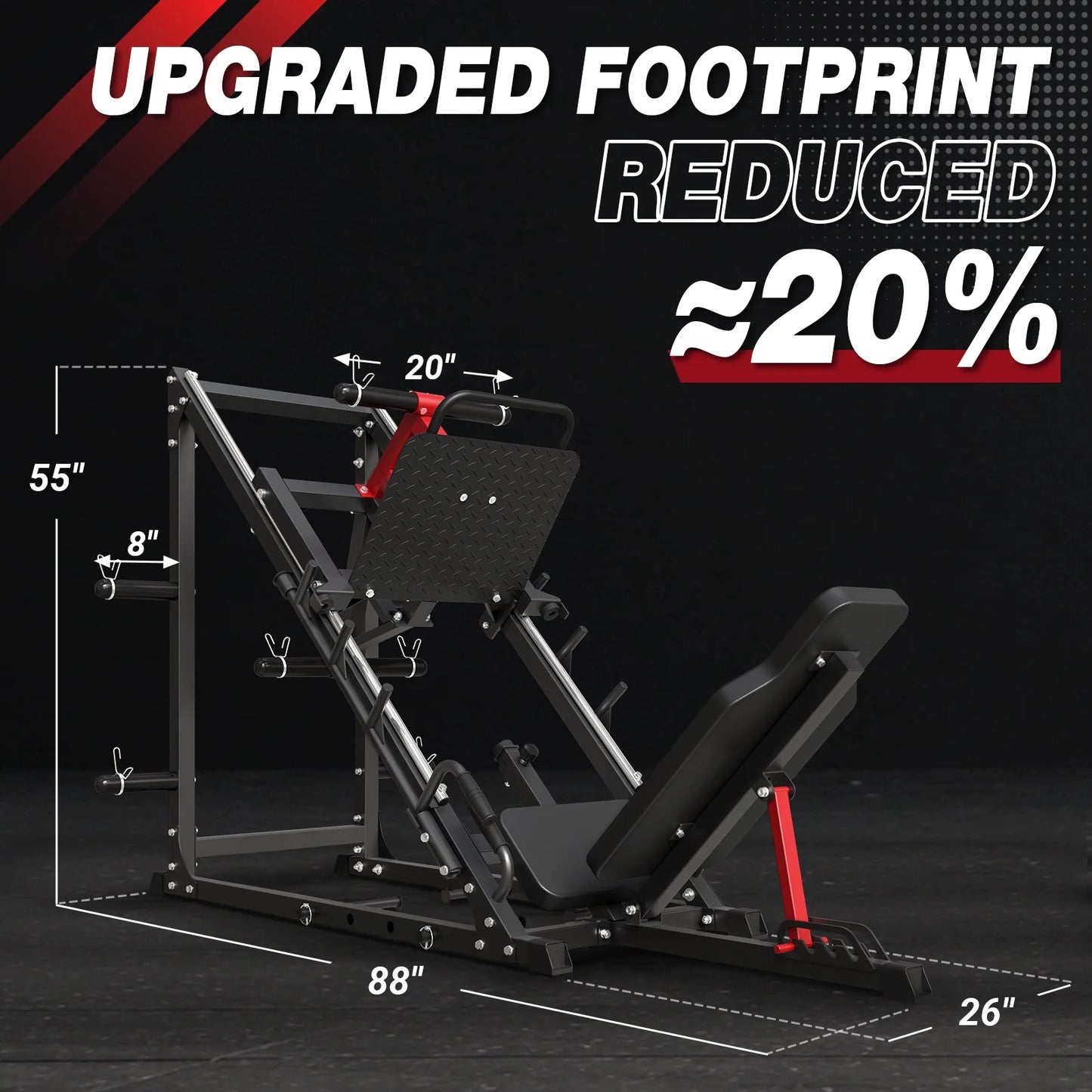 Leg Press Machine, 1500LBS Weight Capacity Adjustable Leg Machine with Resistance Band Pegs and Plate Storages, Workout Equipment for Strength Training