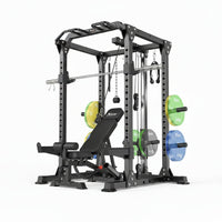 Power Rack Power Cage Multi-Function Squat Rack with Cable Crossover System Selectable More Training Attachment Power Rack for Garage & Home Gym