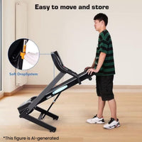 Treadmill 2.5HP Electric with 12Level Auto Incline Foldable Treadmill with LCD Monitor 220Lbs 8.5 Mph Speed Range for Home Gym Eercise Fitness
