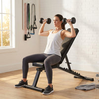 Adjustable Weight Bench, Foldable Workout Bench for Home Gym Use, Weight Bench with 881 LBS Weight Capacity-Black — Lifestyle