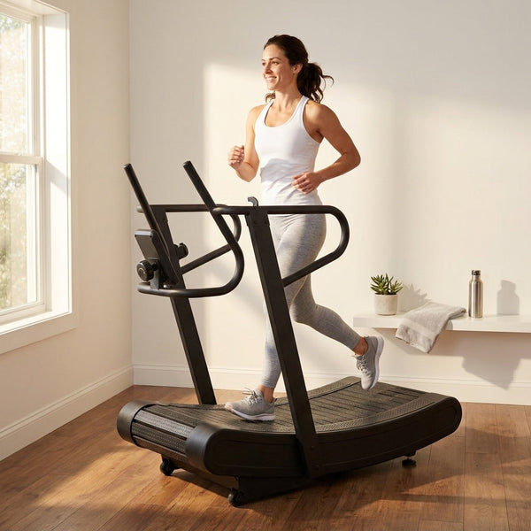 Manual Curved Treadmill Designed for HIIT Training, Self-Powered, 4 Resistance Levels, 440 lb Capacity