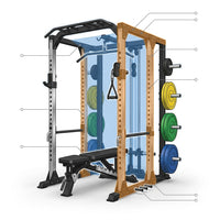 Power Rack Power Cage Multi-Function Squat Rack with Cable Crossover System Selectable More Training Attachment Power Rack for Garage & Home Gym — How It Works