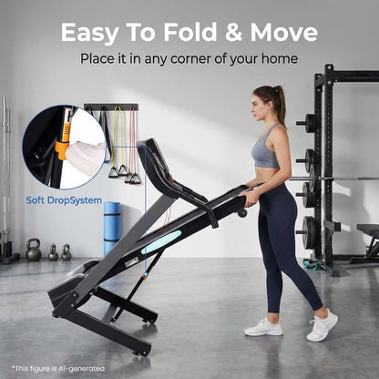 Treadmill with Auto 12Level Incline 15 Preset Foldable Treadmill 2.5 Horse Power Exercise Machine for Home Office Workout