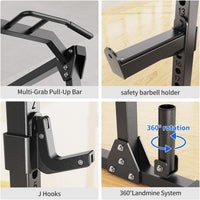 Power Rack Power Cage Multi-Function Squat Rack with Cable Crossover System Selectable More Training Attachment Power Rack for Garage & Home Gym