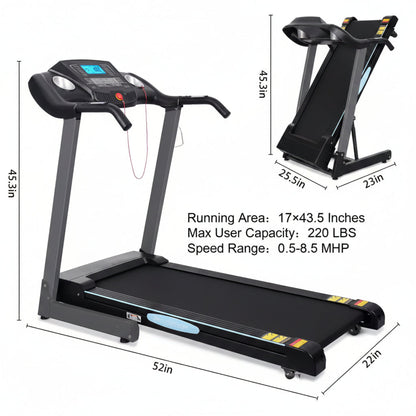 Treadmill with Auto 12Level Incline 15 Preset Foldable Treadmill 2.5 Horse Power Exercise Machine for Home Office Workout