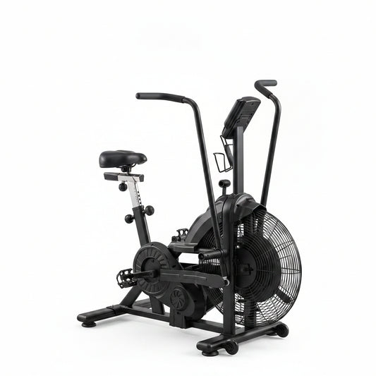 Dual Resistance Air Bike, Magnetic & Air Fan Bike with APP Connection, ISCC plus Certified Wind Bikes, Dual-Action Handlebars for Home Gym HIIT Cardio Full Body Workout (350LBS Capacity)